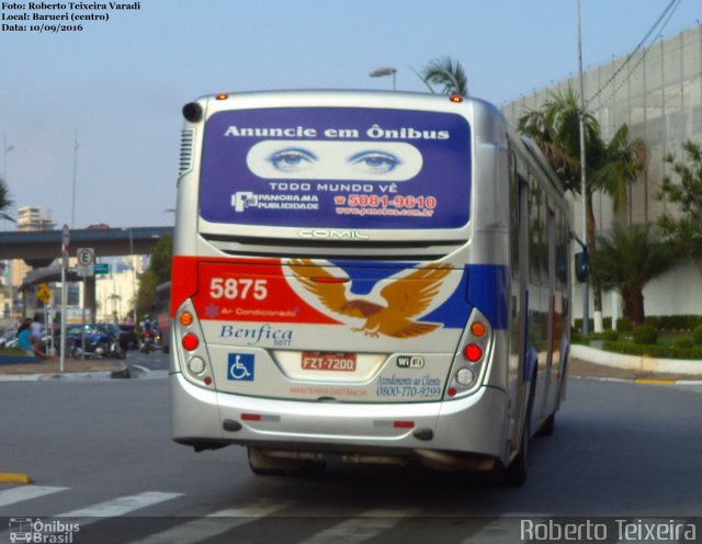 BBTT - Benfica Barueri Transporte e Turismo 5875 na cidade de Barueri, São Paulo, Brasil, por Roberto Teixeira. ID da foto: 4460996.