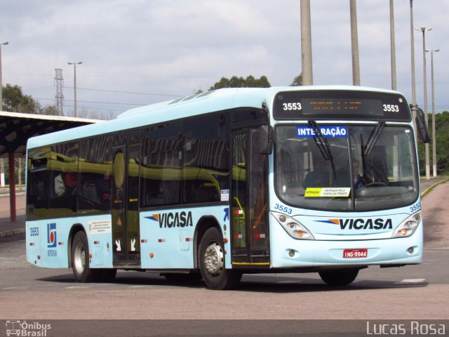 VICASA - Viação Canoense S.A. 3553 na cidade de Canoas, Rio Grande do Sul, Brasil, por Lucas  Furtado da Rosa. ID da foto: 4467427.