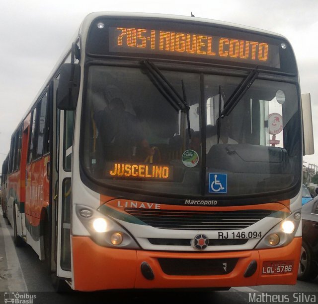 Linave Transportes RJ 146.094 na cidade de Nova Iguaçu, Rio de Janeiro, Brasil, por Matheus Silva. Número da foto: #4466746.