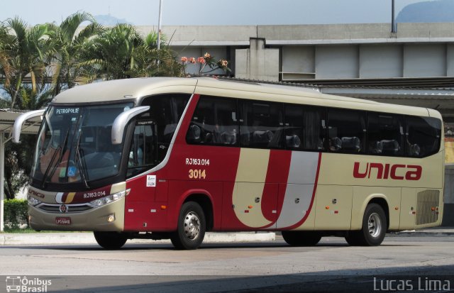 Transportes Única Petrópolis RJ 163.014 na cidade de Rio de Janeiro, Rio de Janeiro, Brasil, por Lucas Lima. Número da foto: #4470347.