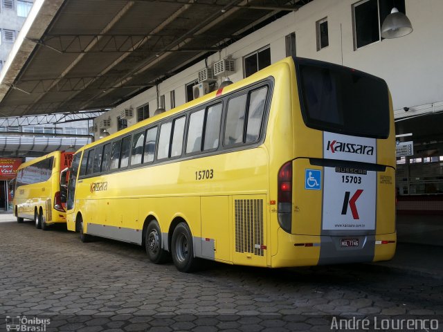 Kaissara - Viação Caiçara 15703 na cidade de Ipatinga, Minas Gerais, Brasil, por André Lourenço de Freitas. Número da foto: #4473255.