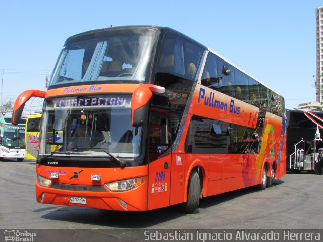 Pullman Bus 3195 na cidade de Santiago, Santiago, Metropolitana de Santiago, Chile, por Sebastián Ignacio Alvarado Herrera. Número da foto: #4475405.