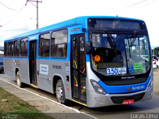Auto Viação Tanguaense RJ 106.001 na cidade de Tanguá, Rio de Janeiro, Brasil, por Lucas Lima. Número da foto: #4473472.