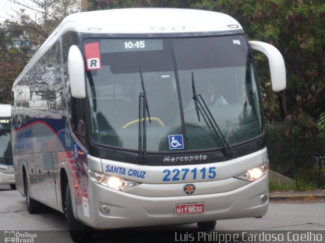 Viação Santa Cruz 227115 na cidade de São Paulo, São Paulo, Brasil, por Luis Philippe Cardoso Coelho. Número da foto: #4482259.