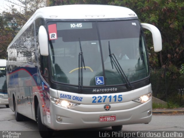 Viação Santa Cruz 227115 na cidade de São Paulo, São Paulo, Brasil, por Luis Philippe Cardoso Coelho. ID da foto: 4482259.