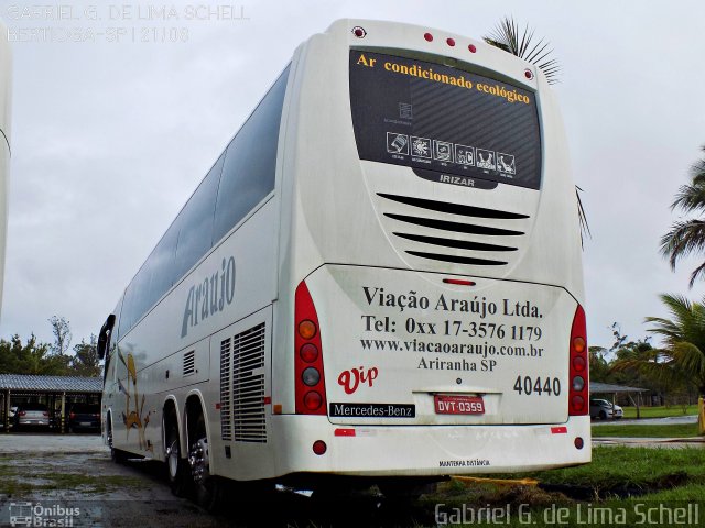 Viação Araujo 40440 na cidade de Bertioga, São Paulo, Brasil, por Gabriel Giacomin de Lima. Número da foto: #4483388.