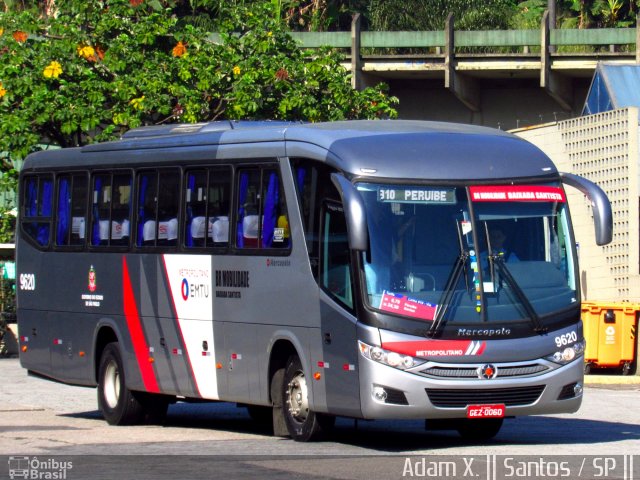 BR Mobilidade Baixada Santista 9620 na cidade de Santos, São Paulo, Brasil, por Adam Xavier Rodrigues Lima. ID da foto: 4482211.