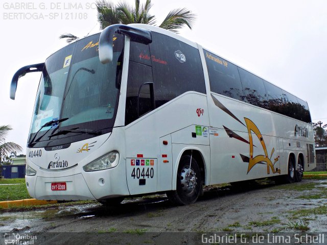 Viação Araujo 40440 na cidade de Bertioga, São Paulo, Brasil, por Gabriel Giacomin de Lima. ID da foto: 4483389.