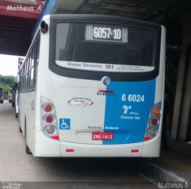 Transwolff Transportes e Turismo 6 6024 na cidade de São Paulo, São Paulo, Brasil, por Matheus Ariel. Número da foto: #4482848.