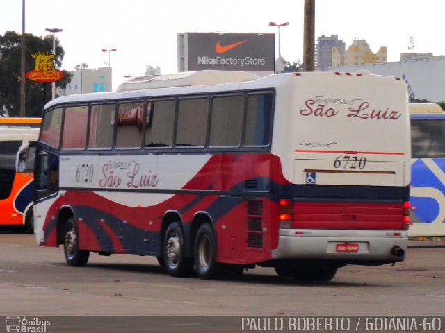 Expresso São Luiz 6720 na cidade de Goiânia, Goiás, Brasil, por Paulo Roberto de Morais Amorim. Número da foto: #4485004.