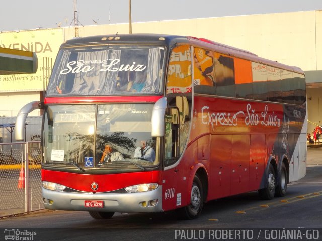 Expresso São Luiz 6910 na cidade de Goiânia, Goiás, Brasil, por Paulo Roberto de Morais Amorim. Número da foto: #4484963.