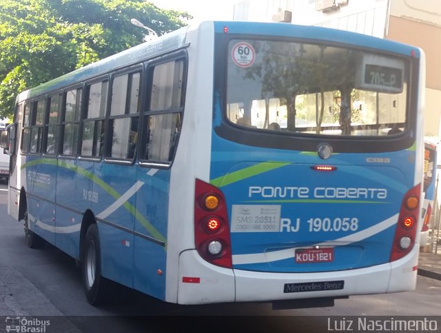 Viação Ponte Coberta RJ 190.058 na cidade de Rio de Janeiro, Rio de Janeiro, Brasil, por Luiz Felipe  de Mendonça Nascimento. Número da foto: #4487033.