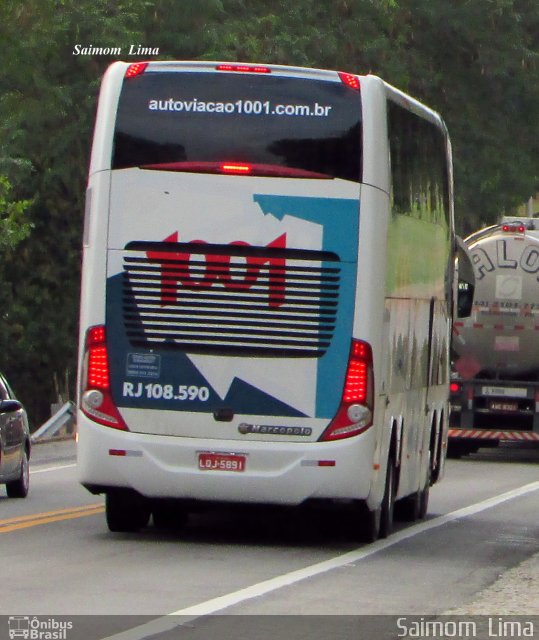 Auto Viação 1001 RJ 108.590 na cidade de Campos dos Goytacazes, Rio de Janeiro, Brasil, por Saimom  Lima. Número da foto: #4492179.