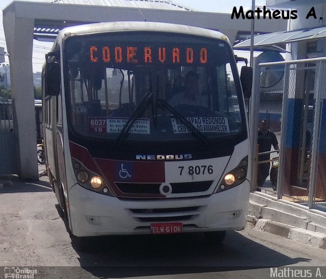 Transwolff Transportes e Turismo 7 8076 na cidade de São Paulo, São Paulo, Brasil, por Matheus Ariel. Número da foto: #4494400.