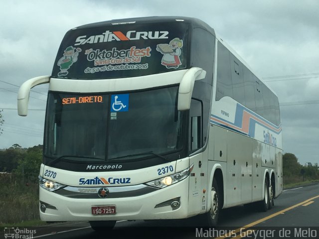 VUSC - Viação União Santa Cruz 2370 na cidade de Santa Cruz do Sul, Rio Grande do Sul, Brasil, por Matheus  Geyger de Melo. Número da foto: #4494834.