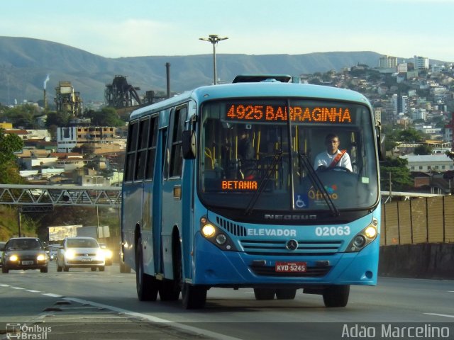 Vianel > Auto Viação Pioneira 02063 na cidade de Belo Horizonte, Minas Gerais, Brasil, por Adão Raimundo Marcelino. ID da foto: 4434558.