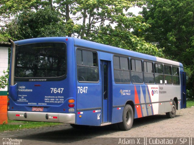 Viação Piracicabana 7647 na cidade de Cubatão, São Paulo, Brasil, por Adam Xavier Rodrigues Lima. Número da foto: #4433795.