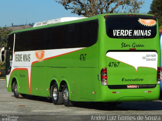 Viação Verde Minas 4767 na cidade de Queluz, São Paulo, Brasil, por André Luiz Gomes de Souza. ID da foto: 4435133.