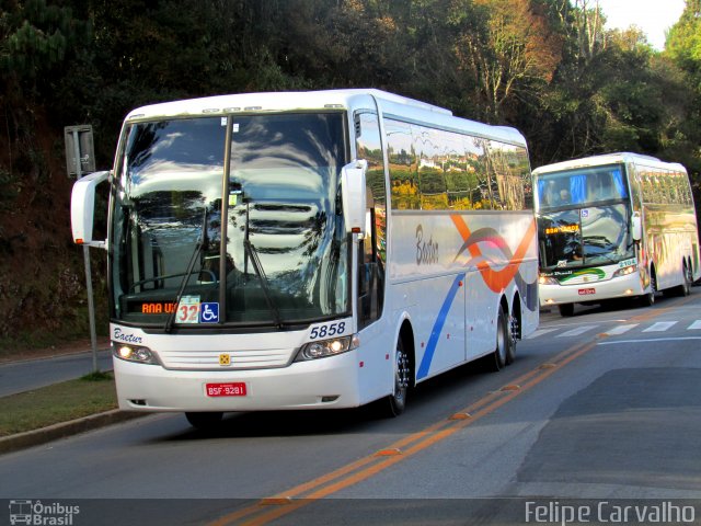 Baetur Transportes e Turismo 5858 na cidade de Campos do Jordão, São Paulo, Brasil, por Felipe Carvalho. ID da foto: 4433089.