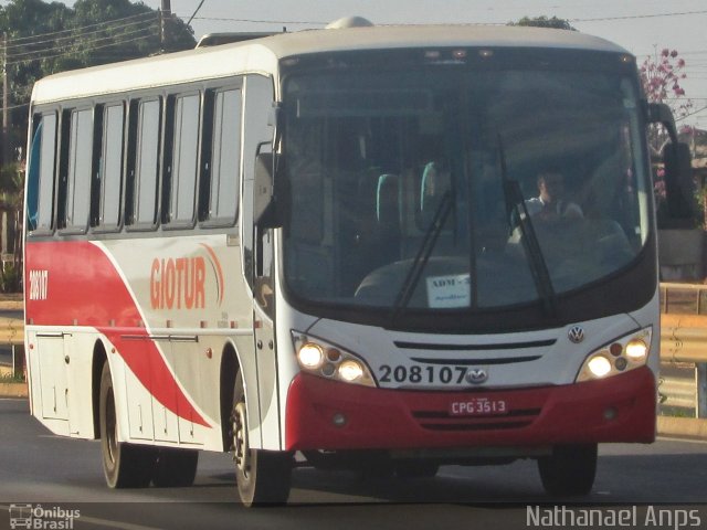 Giotur Transportes e Turismo 208107 na cidade de Anápolis, Goiás, Brasil, por Nathanael de Jesus  Azevedo. ID da foto: 4433555.