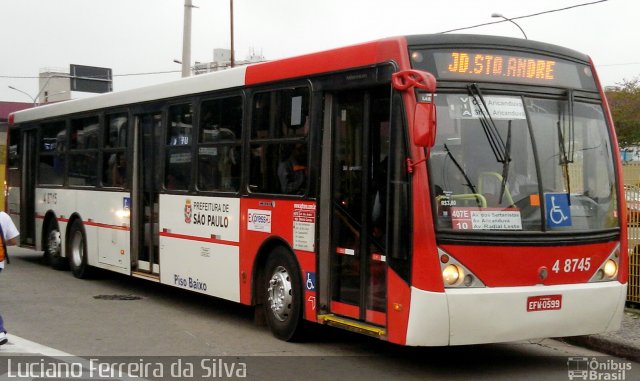 Express Transportes Urbanos Ltda 4 8745 na cidade de São Paulo, São Paulo, Brasil, por Luciano Ferreira da Silva. ID da foto: 4497353.