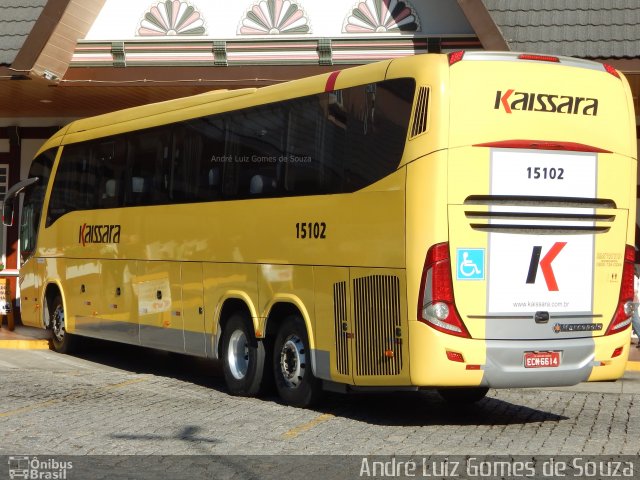 Kaissara - Viação Caiçara 15102 na cidade de Queluz, São Paulo, Brasil, por André Luiz Gomes de Souza. Número da foto: #4437112.