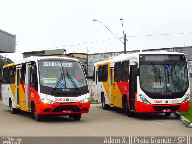 Viação Piracicabana Praia Grande 2603 na cidade de Praia Grande, São Paulo, Brasil, por Adam Xavier Rodrigues Lima. ID da foto: 4436239.