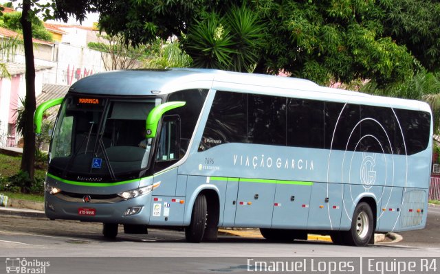 Viação Garcia 7696 na cidade de Bauru, São Paulo, Brasil, por Emanuel Corrêa Lopes. Número da foto: #4437492.