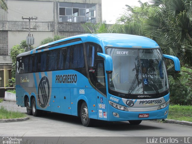 Auto Viação Progresso 6086 na cidade de Recife, Pernambuco, Brasil, por Luiz Carlos de Santana. ID da foto: 4436236.