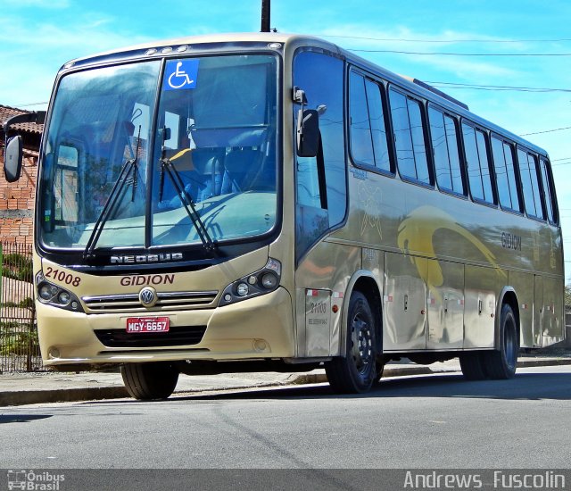 Gidion Transporte e Turismo 21008 na cidade de Joinville, Santa Catarina, Brasil, por Andrews  Fuscolin. Número da foto: #4445597.